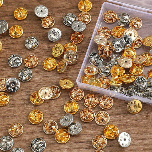 100-Piece Metal Butterfly Brooch Pin Backs