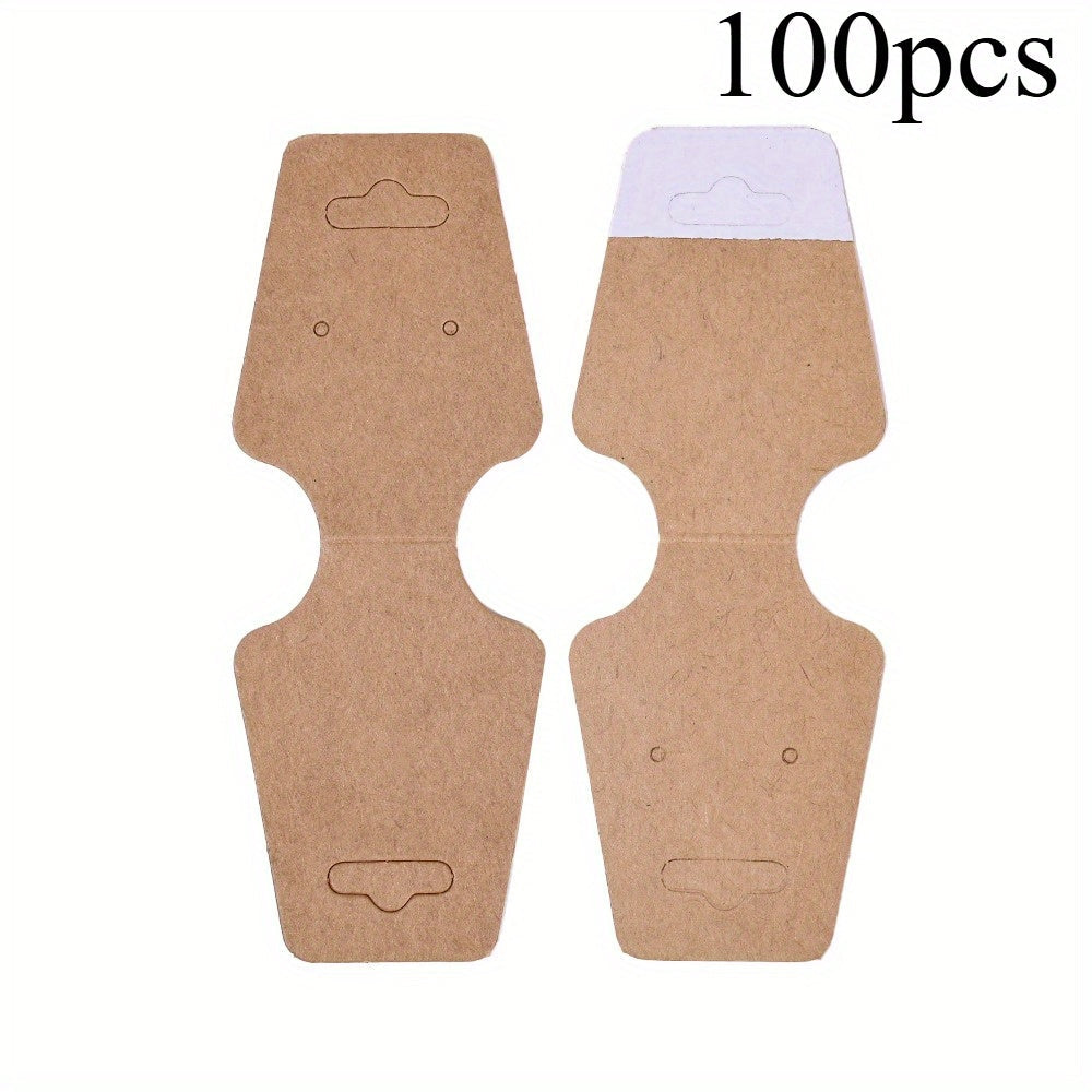 100-Piece Kraft Paper Jewelry Display Cards
