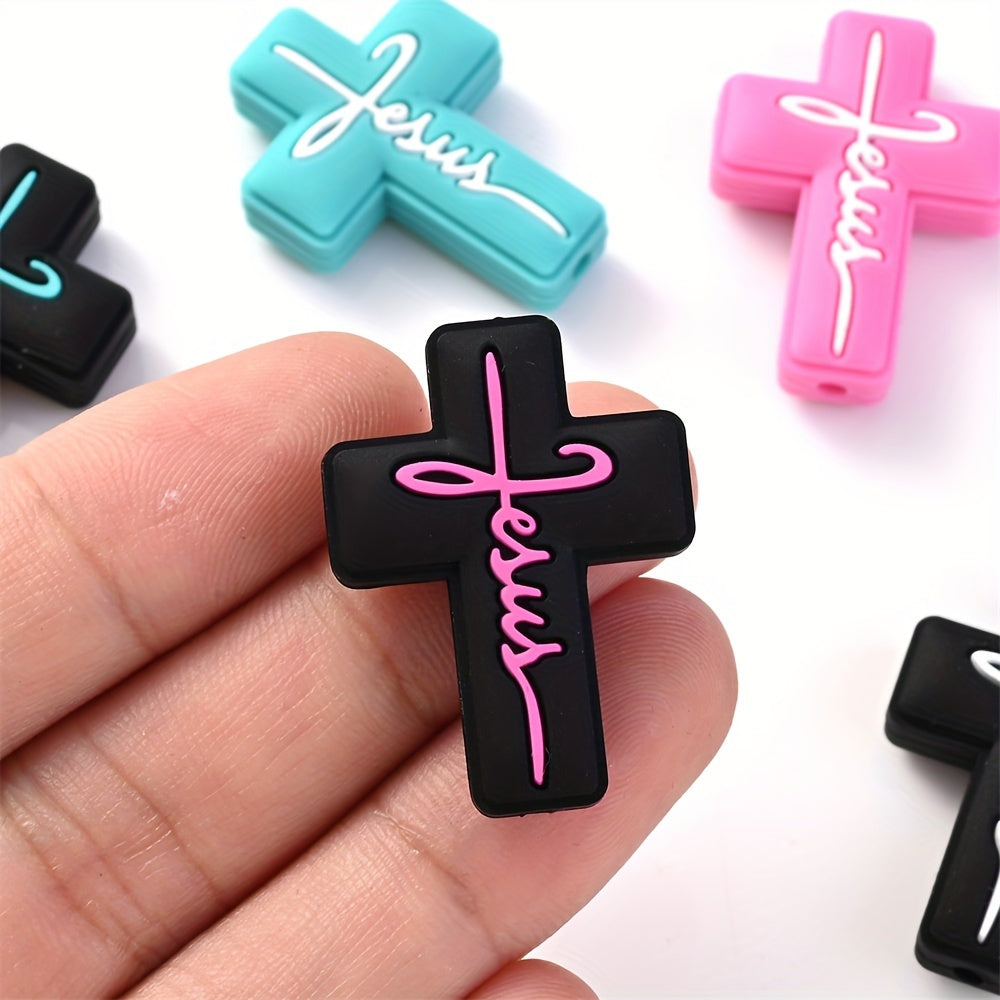 1/5pcs Silicone Cross Beads