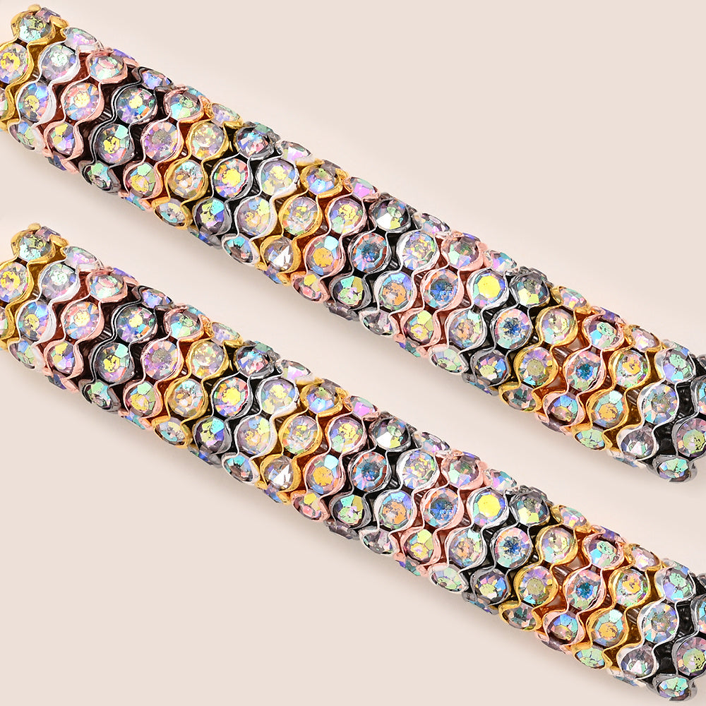 30/50pcs 12mm Wave Rhinestone Alloy Spacer Beads
