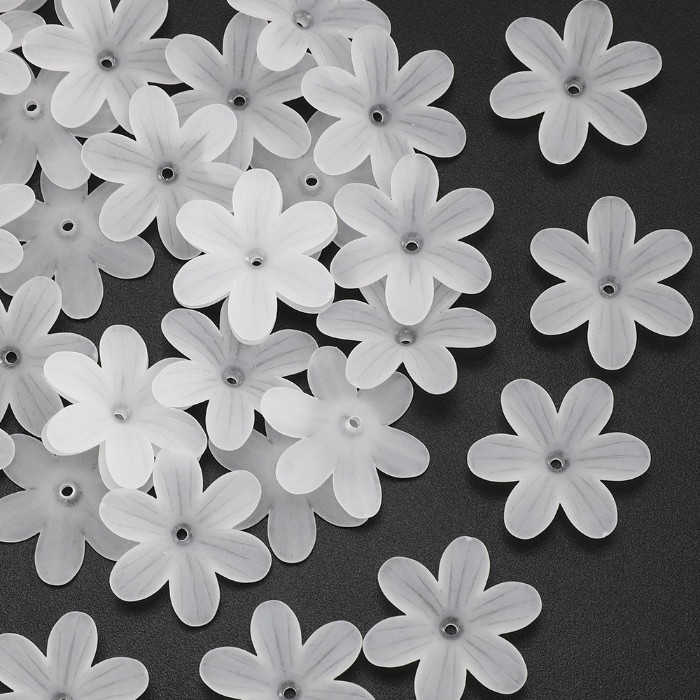 50pcs/set Matte Bauhinia Flower Holder Acrylic Beads