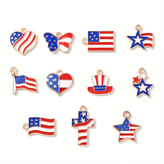 50-Piece American Flag-Themed Alloy Charm Set