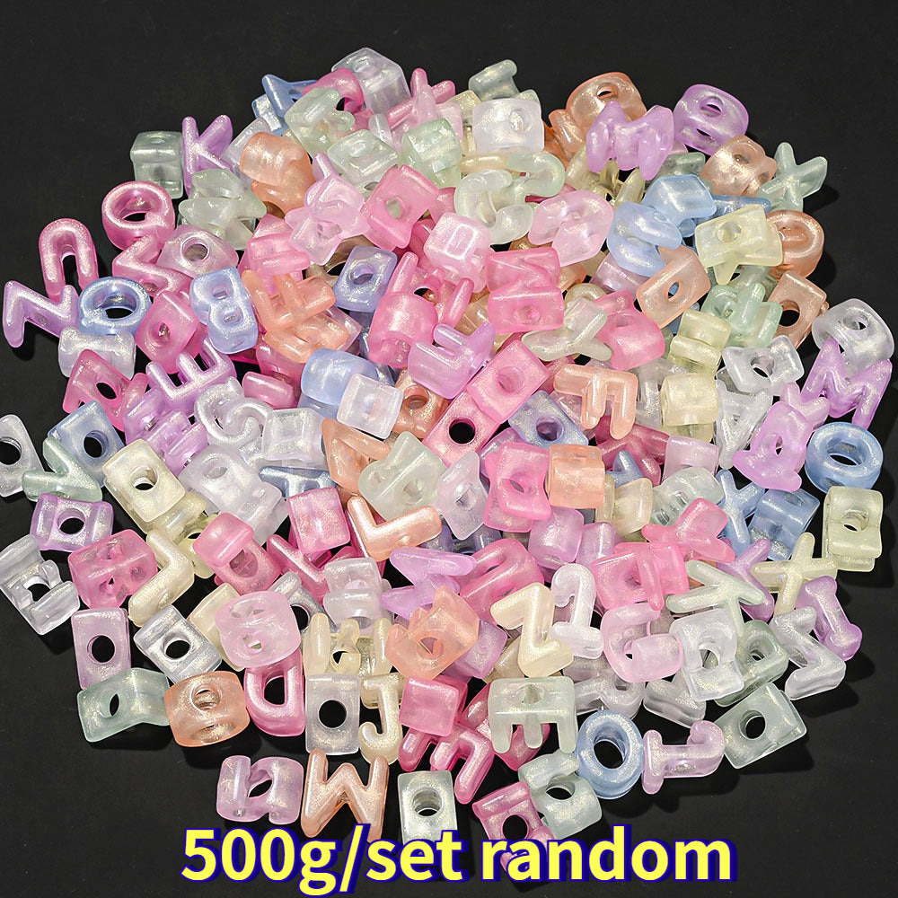 500G Bulk Alphanumeric Acrylic Bead Mix