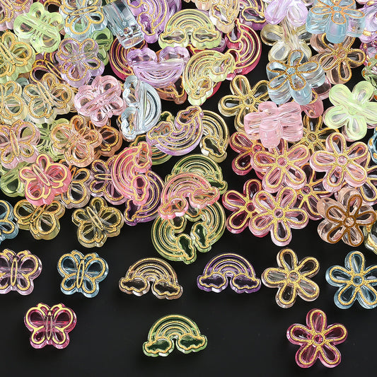 Gold Painted Decorative Beads