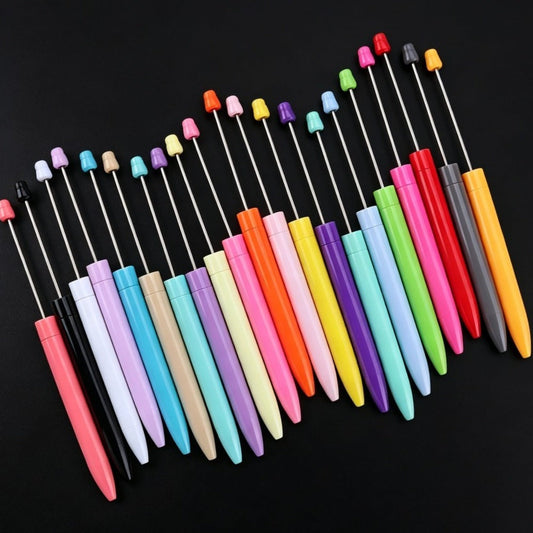 22pcs/set Beaded Ballpoint Pen Craft Kit, Random Color DIY Pen Focus