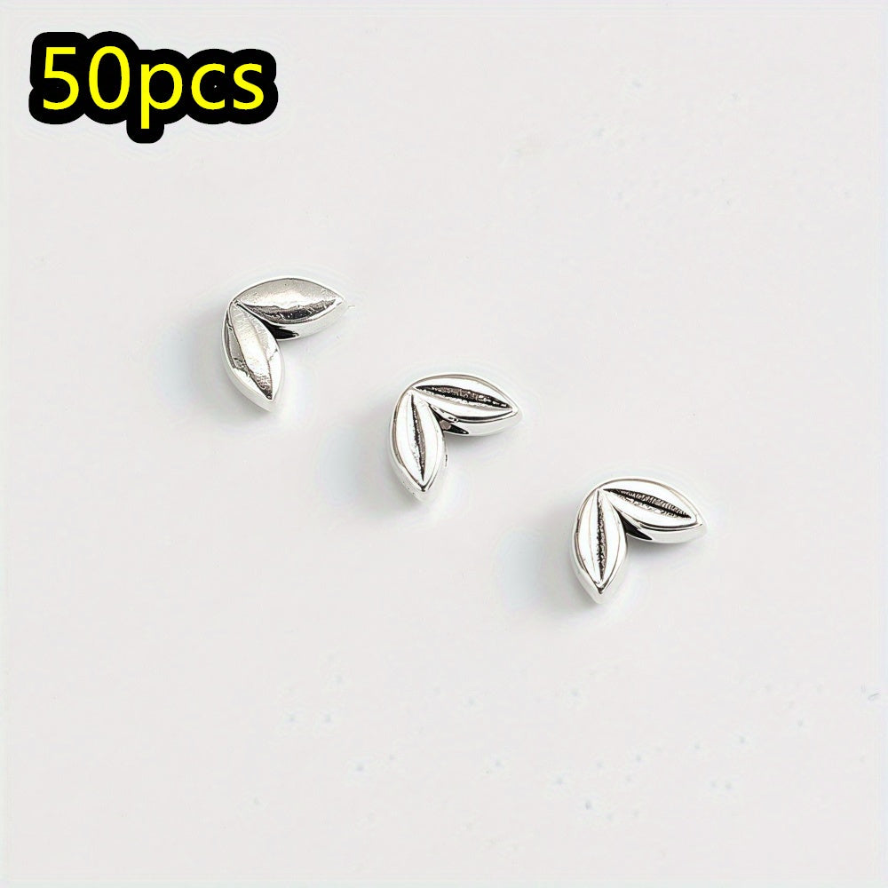 50pcs/set 5x7mm Wheat Ear Zinc Alloy Beads
