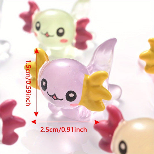 5PCS 15×23mm Luminous Jelly Resin Salamander Bead Set