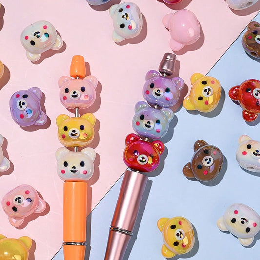 Shiny UV Bear Head Beads
