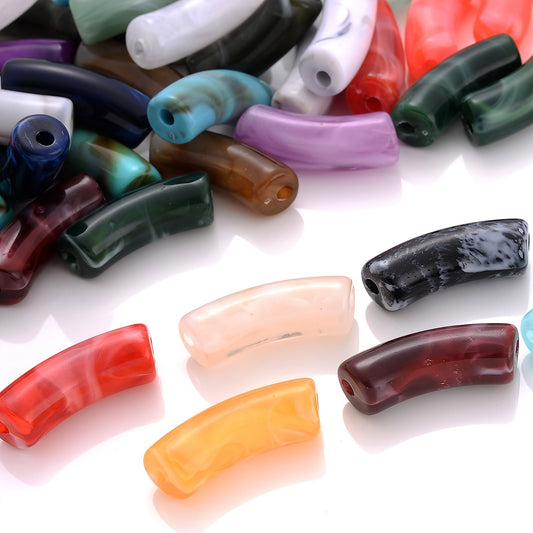 Gradient Curved Acrylic Beads