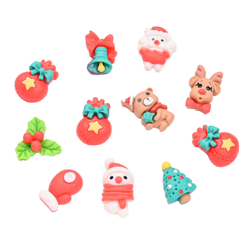 20pcs Christmas Series Resin Patch Beads