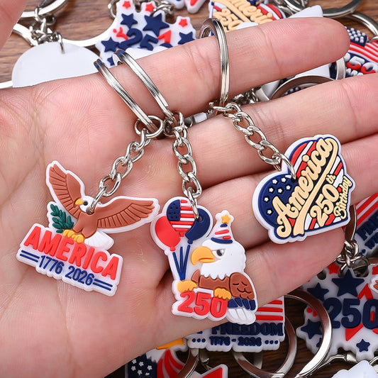 American Patriotic PVC Keychains