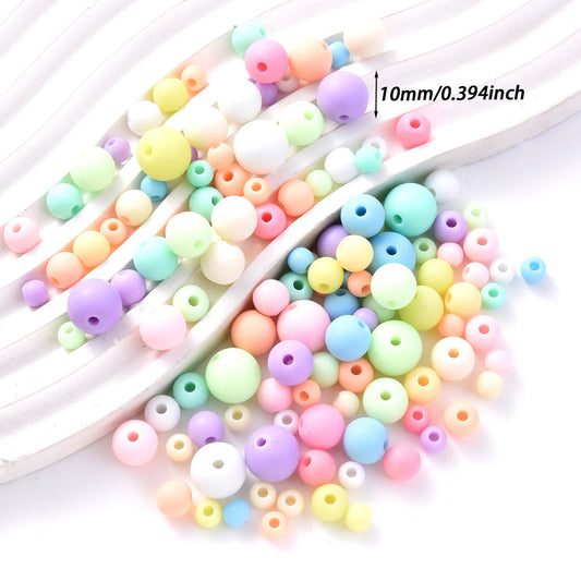 10 mm Assorted Color Macaron Acrylic Spacer Beads