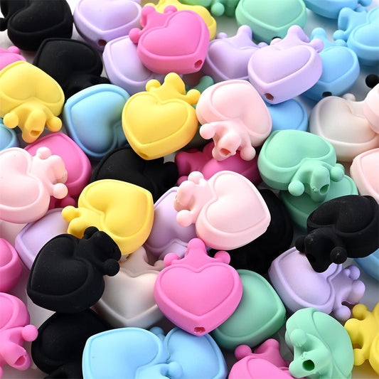 Frosted Acrylic Heart Beads