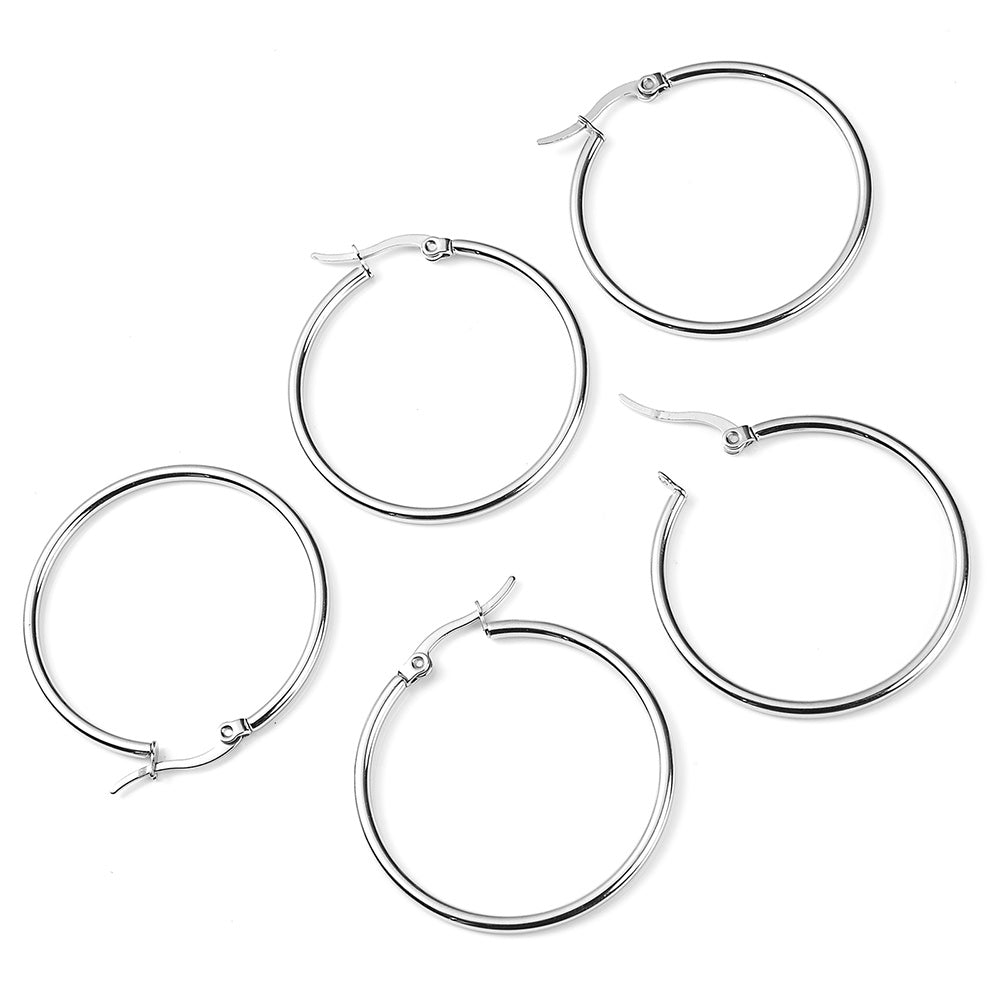 Stainless Steel Round Hoop Earring Hooks