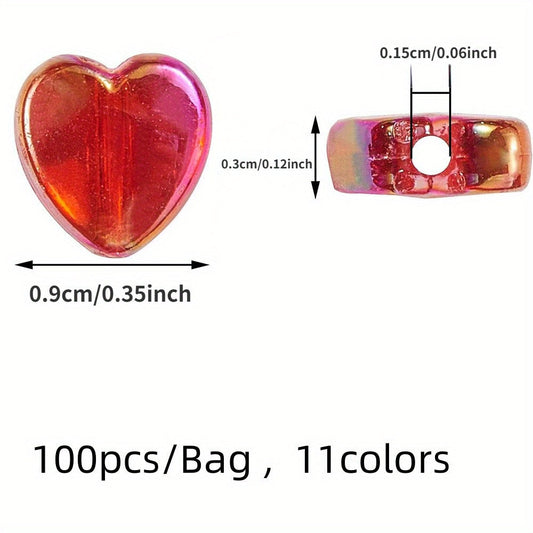 AB Color Transparent Heart Acrylic Spacer Beads