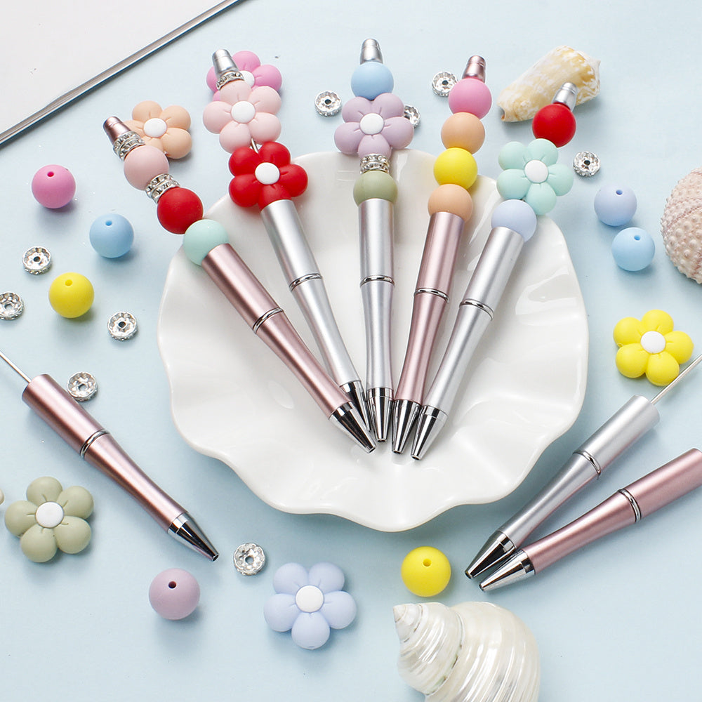 90pcs Flower Silicone Beads Set