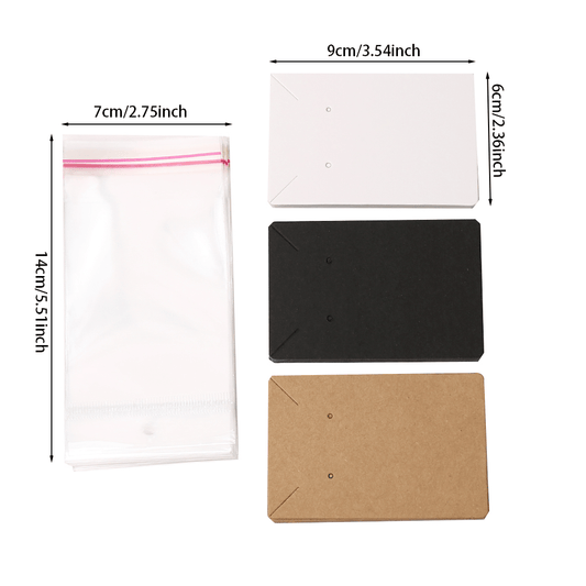Kraft Paper Jewelry Display Cards with Self-Seal Bags