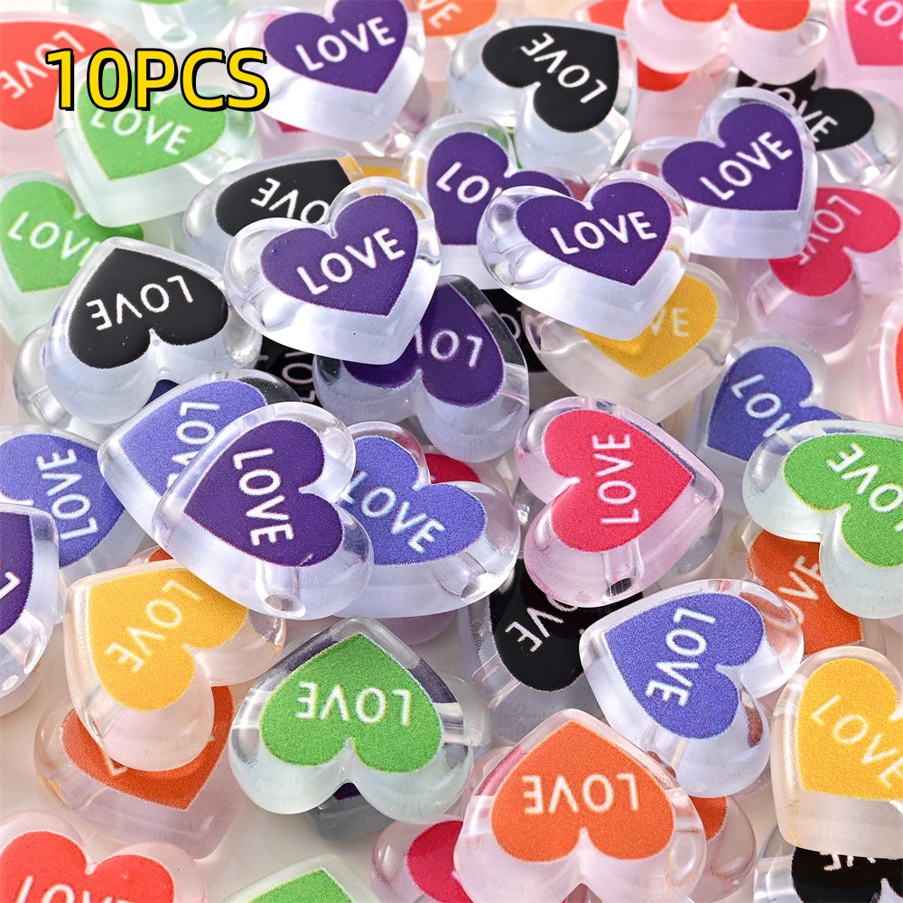 Clear Double Heart Acrylic Beads