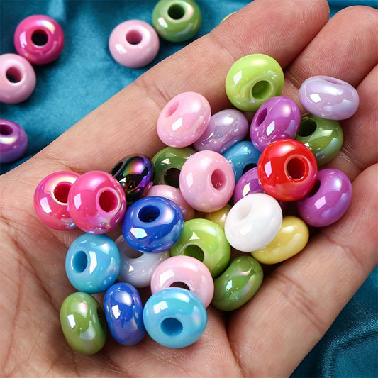 20PCS 8×14mm Colorful Flat Round Acrylic Spacer Beads