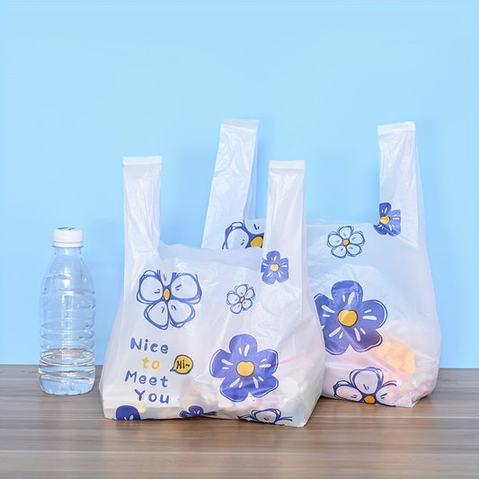 50-Piece Floral Plastic Gift & Storage Bags
