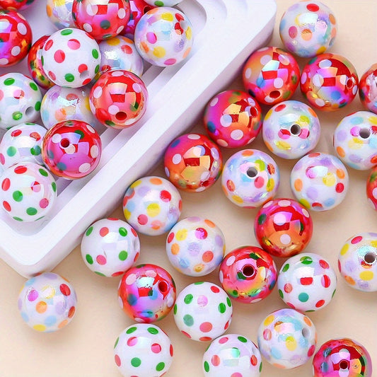 Spotted Round Acrylic Beads