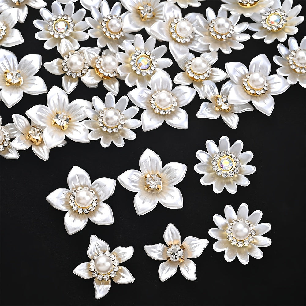 30pcs Acrylic Rhinestone Sunflower Flower Patches