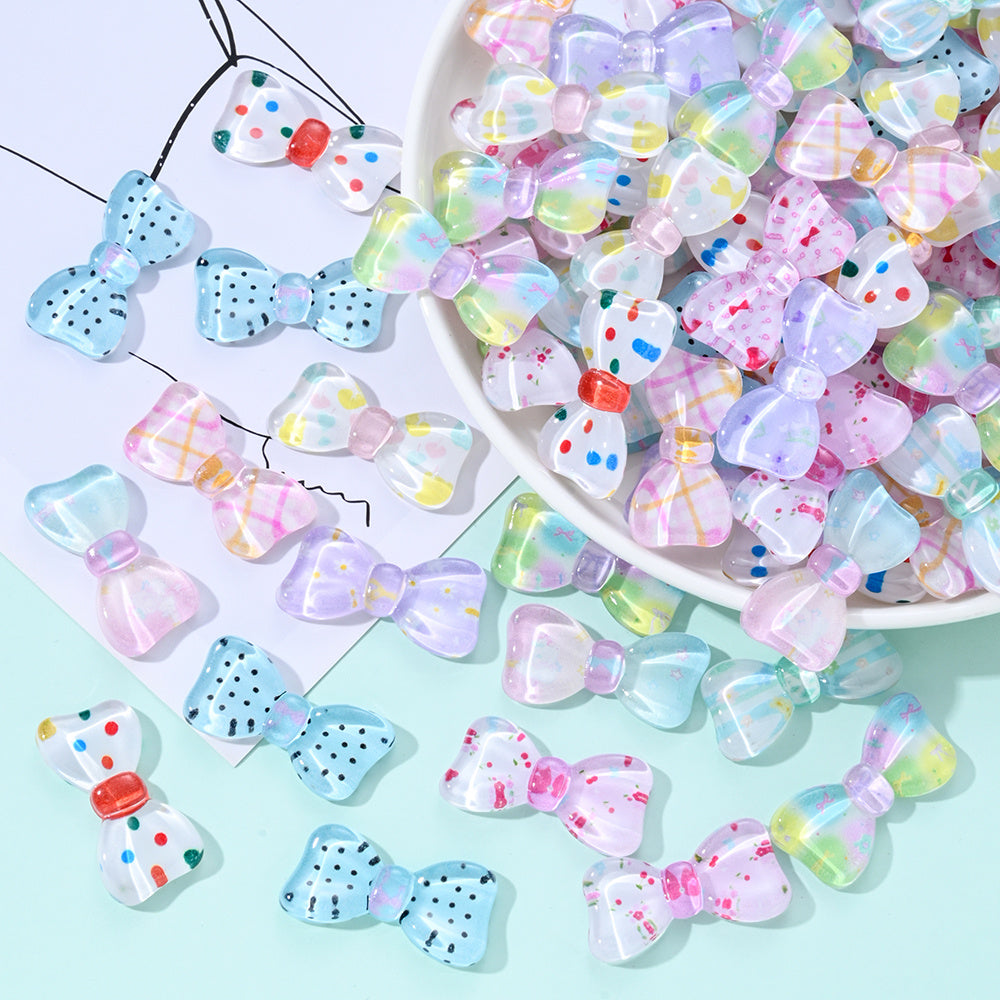 Resin Bow Tie Flatback Beads