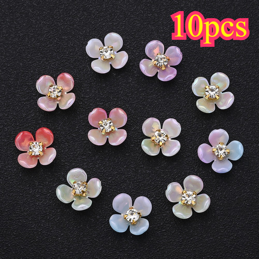 30pcs 15mm Gradient Acrylic Flower Beads