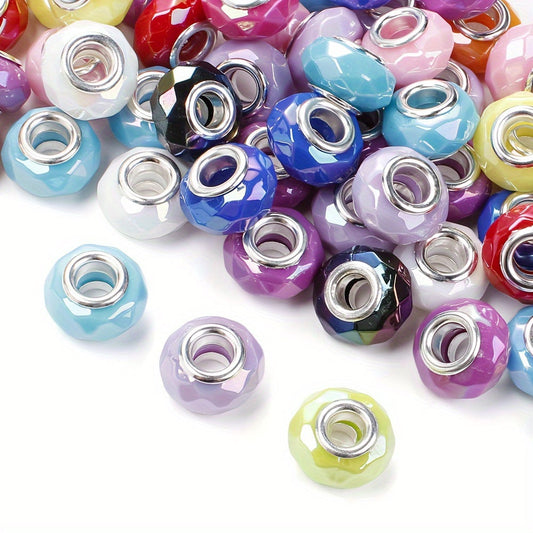 Large Hole Flat Round Acrylic Beads