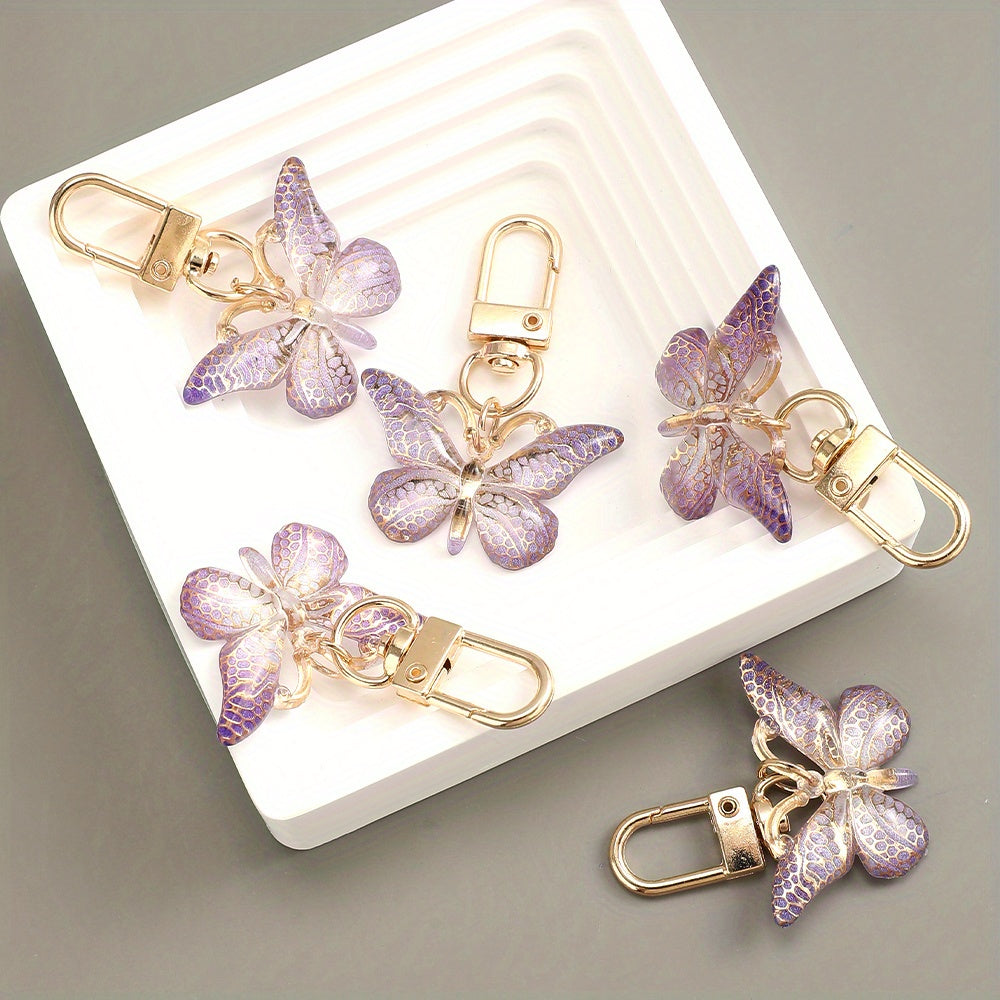 Purple Butterfly Acrylic Keychain