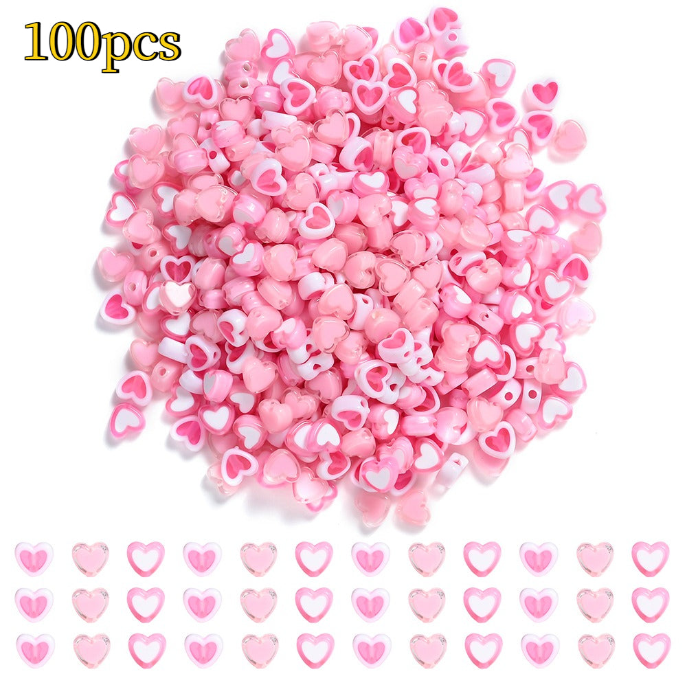 White 3D Heart Cabochons