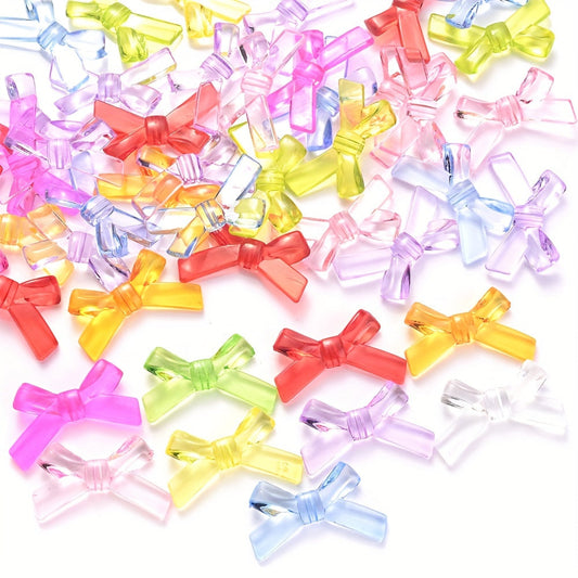 Clear Bow Tie Acrylic Flatback Beads