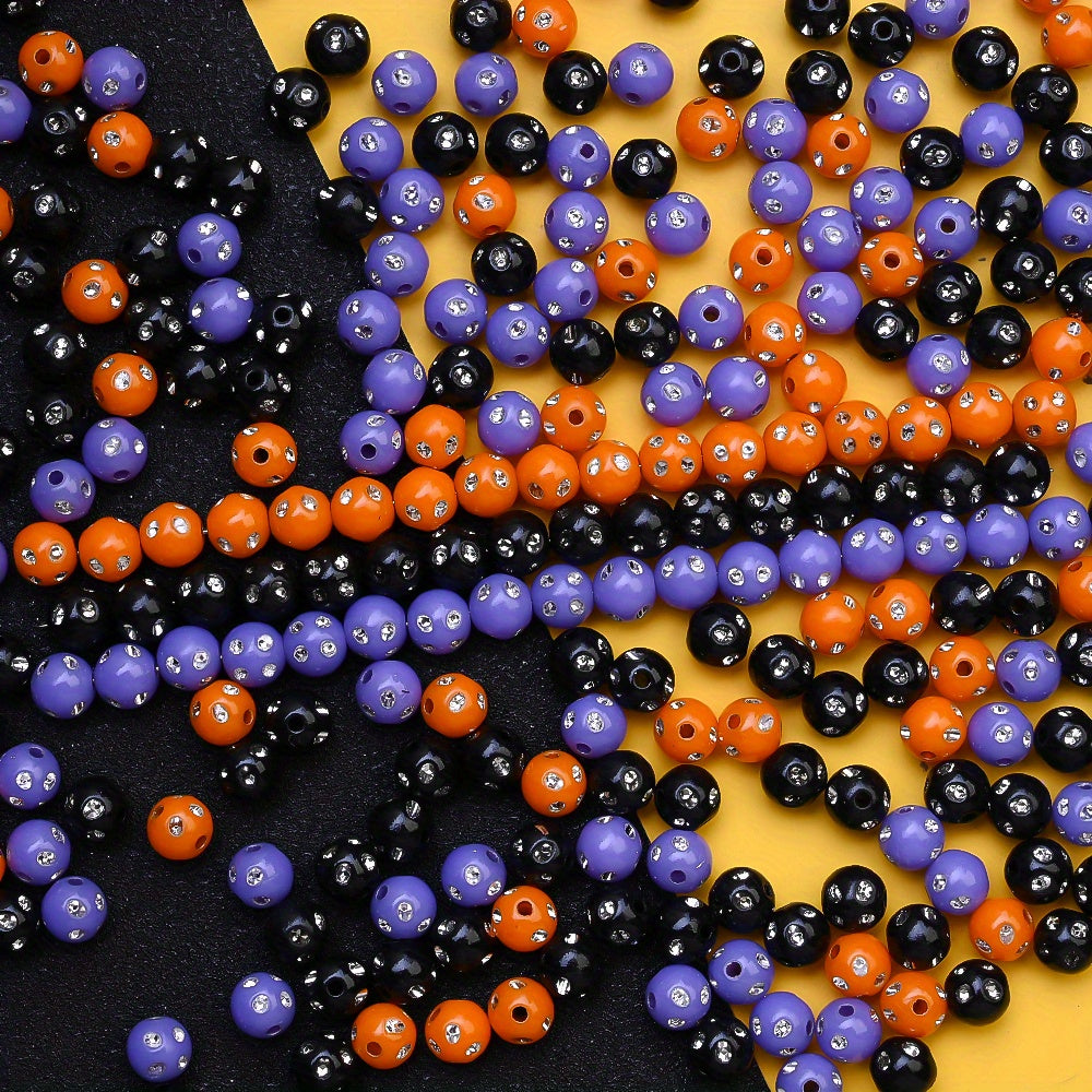 100pcs/set 8mm Halloween Color Acrylic Disco Ball Beads