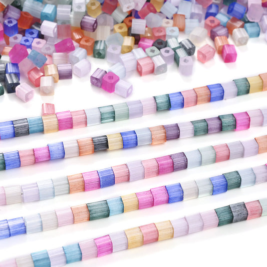 3 mm Colored Square Spacer Beads