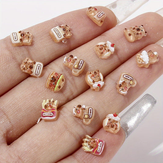 Brown Capybara Resin Patch Beads