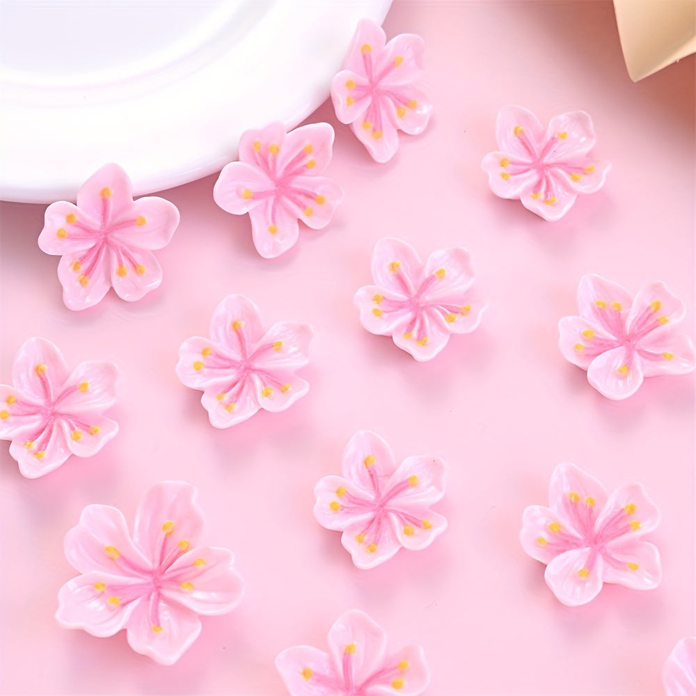 10pcs Pink Resin Sakura Patches