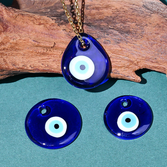 15PCS Blue Evil Eye Glaze Charm Set