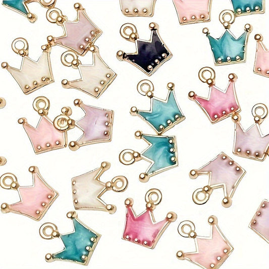 Colorful Alloy Crown Charms
