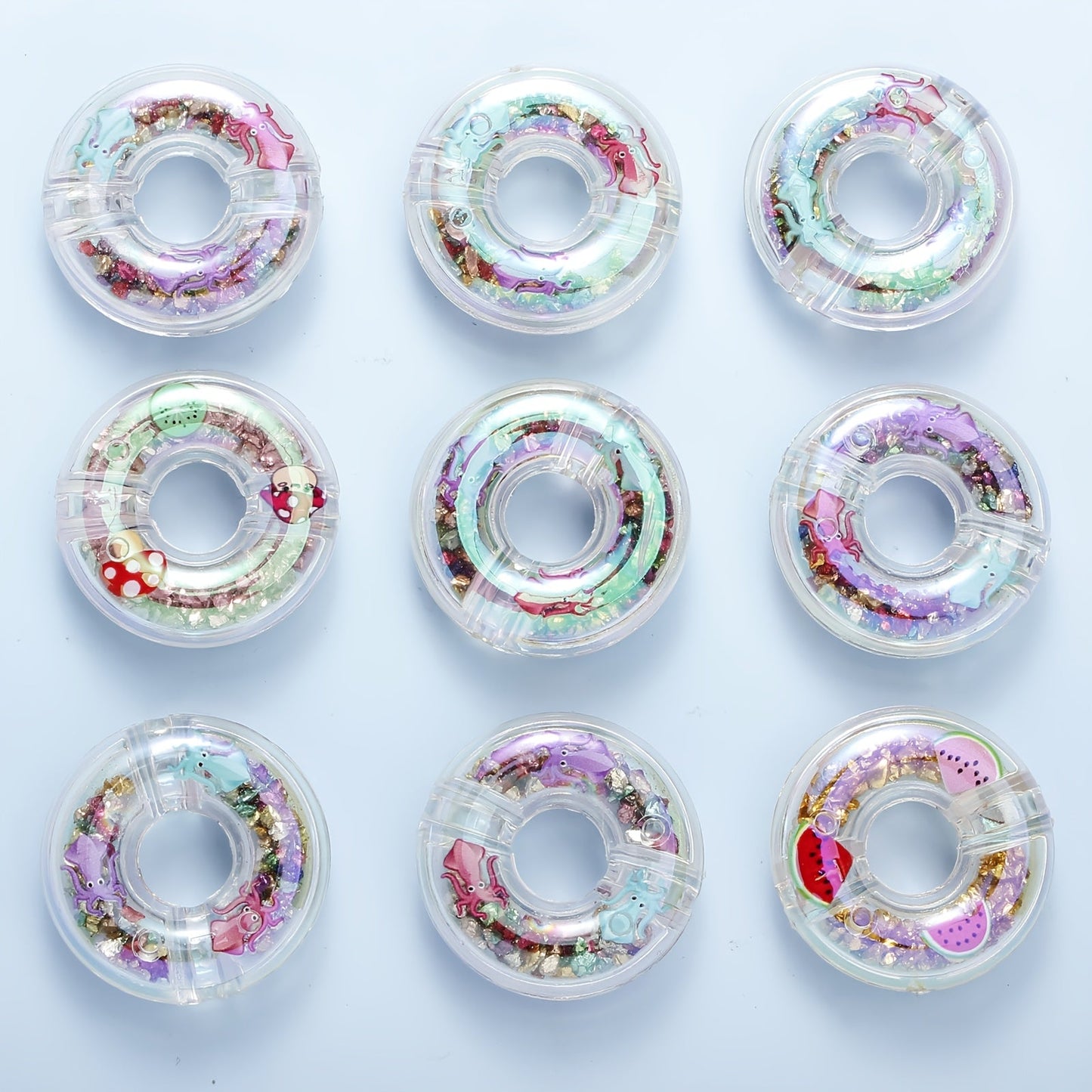 2/3.3cm Large-Hole Donut Acrylic Spacer Beads
