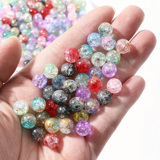 Colorful Acrylic Gold Line Crack Beads