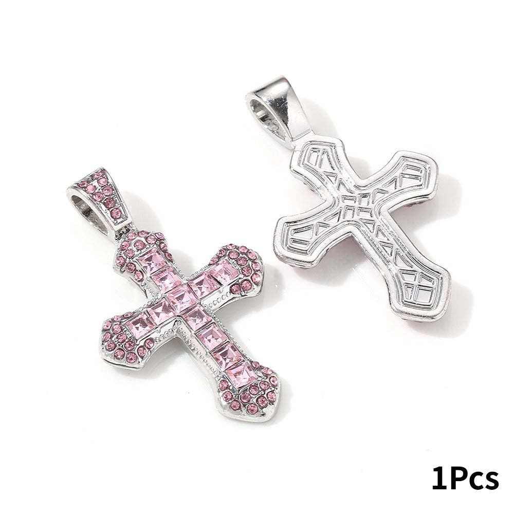 Y2K Rhinestone Cross Alloy Pendants