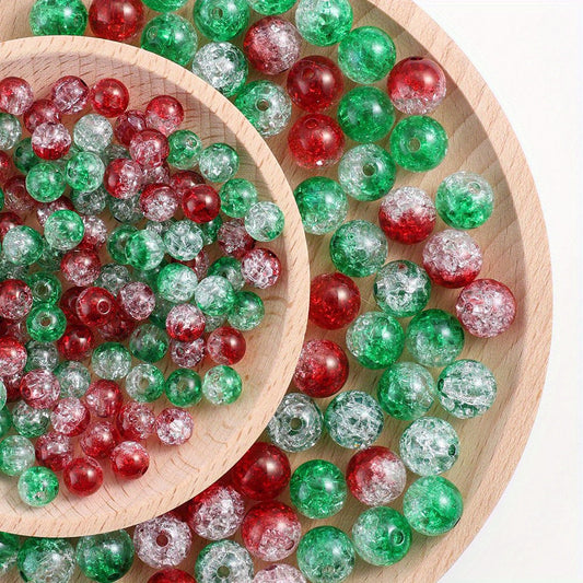 Christmas Gradient Crackle Acrylic Beads