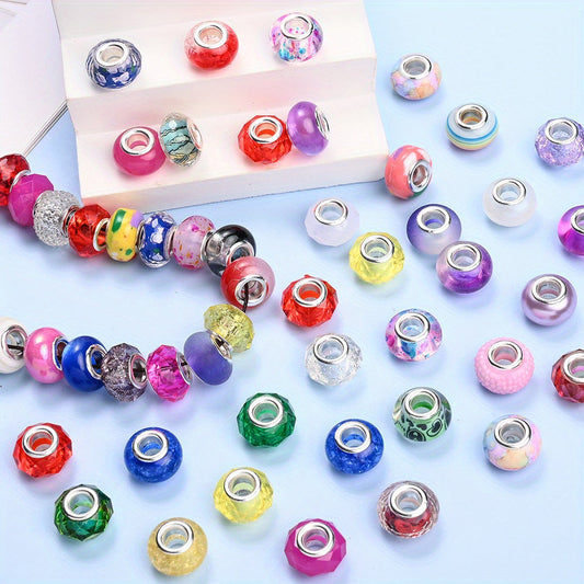 Cracked Imitation Ceramic Acrylic Spacer Beads