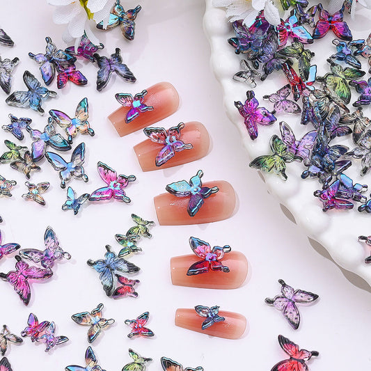 Colorful Butterfly Resin Nail Charms