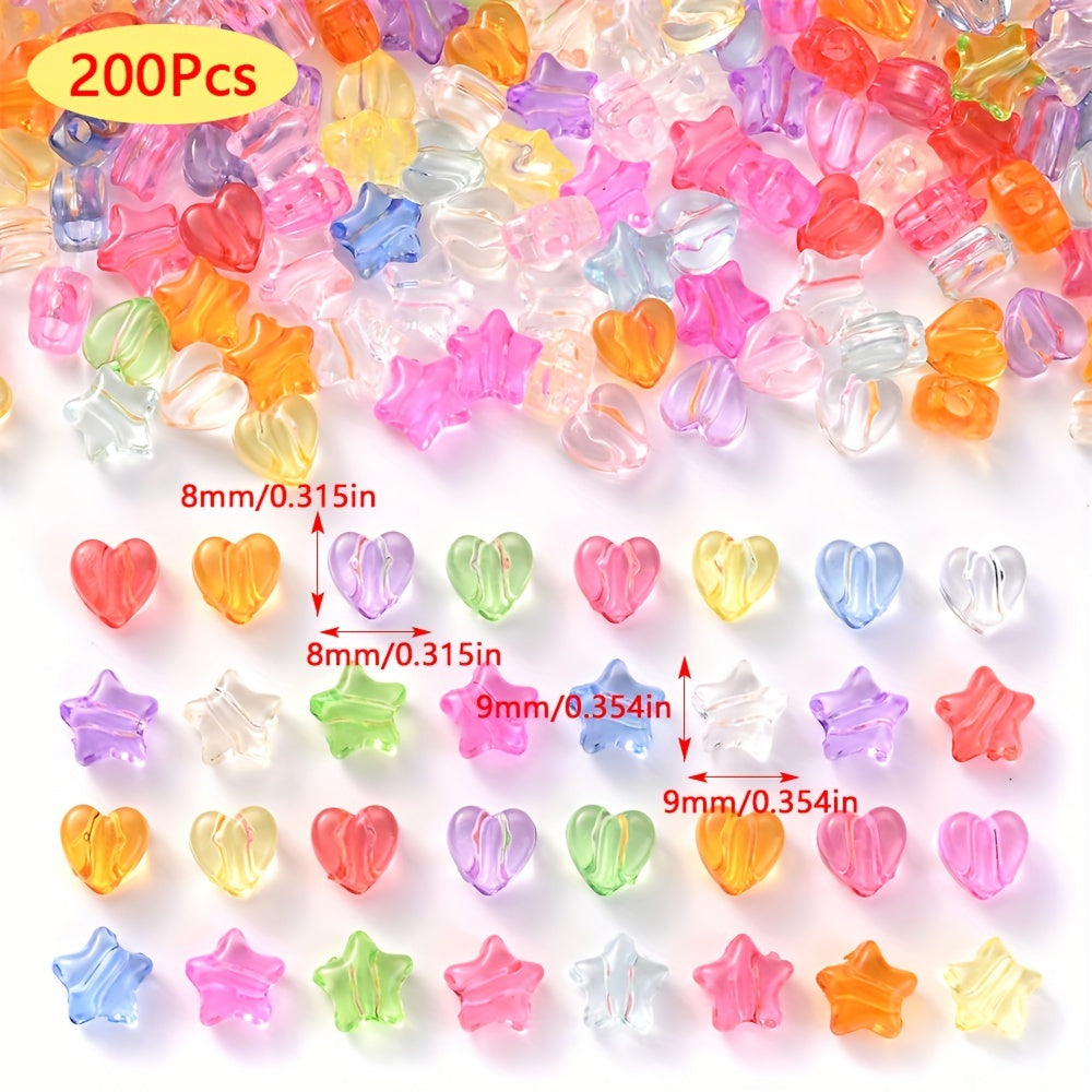 Heart Star Acrylic Beads