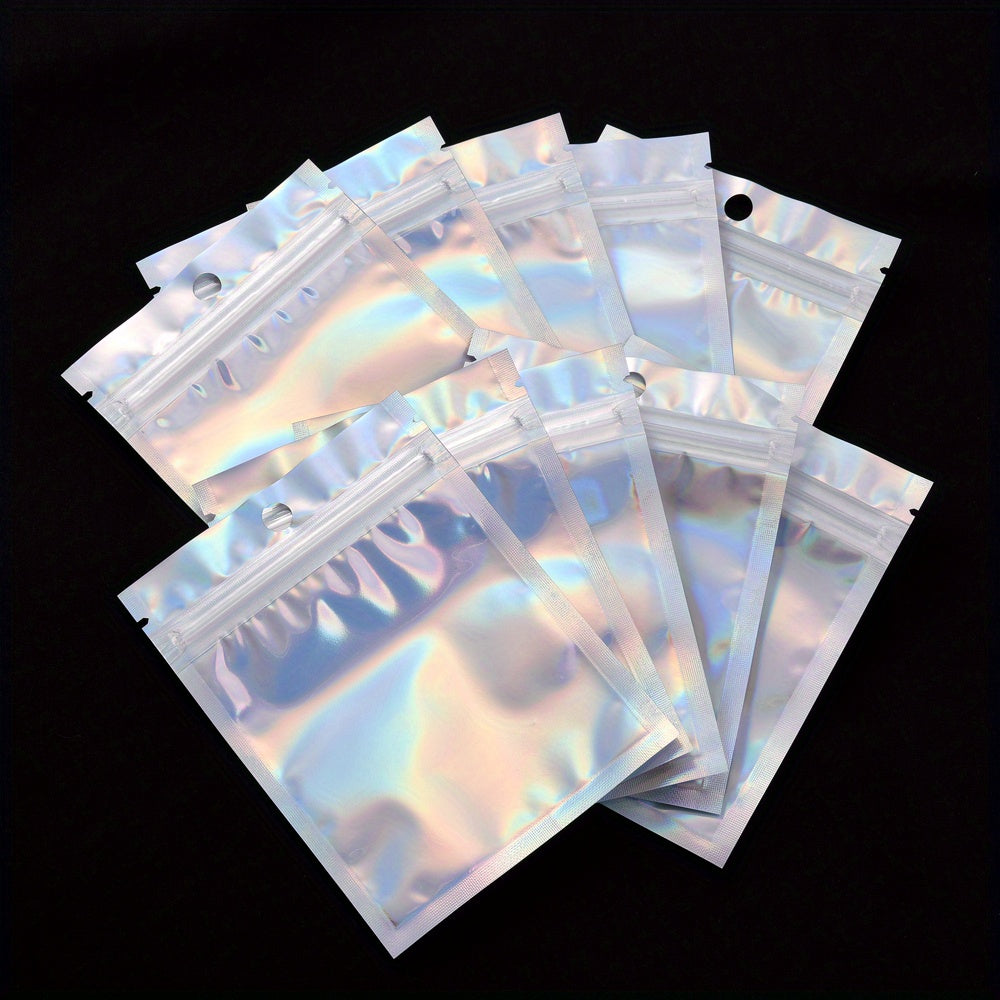 10PCS 12cm Reusable Laser Self-Sealing Packaging Bags