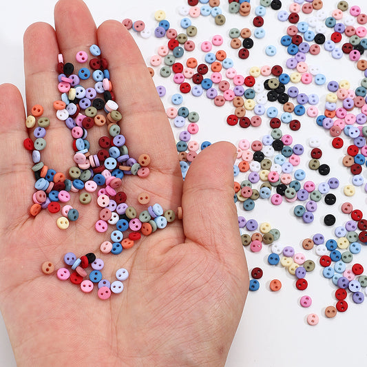 4 mm Mixed Color Resin Round Buttons