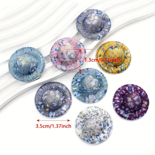 10PCS 3.5cm Multicolor Mini Floral Hat Embellishments