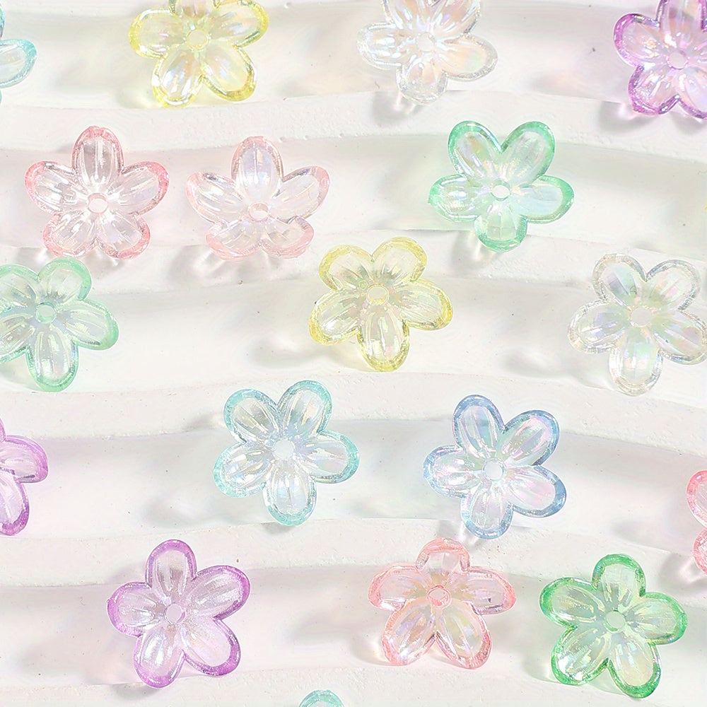 200pcs 12mm UV Color Flower Acrylic Beads