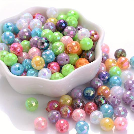 100PCS 8mm Earth-Themed Round Acrylic Bead Set
